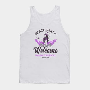 Hawaiian Hula Girl Beach Party Hawaii Tank Top